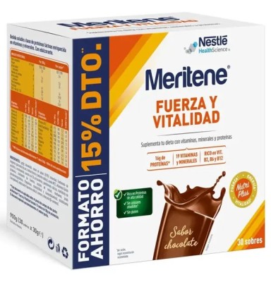 Meritene Fuerza y Vitalidad Chocolate 30 Sobres