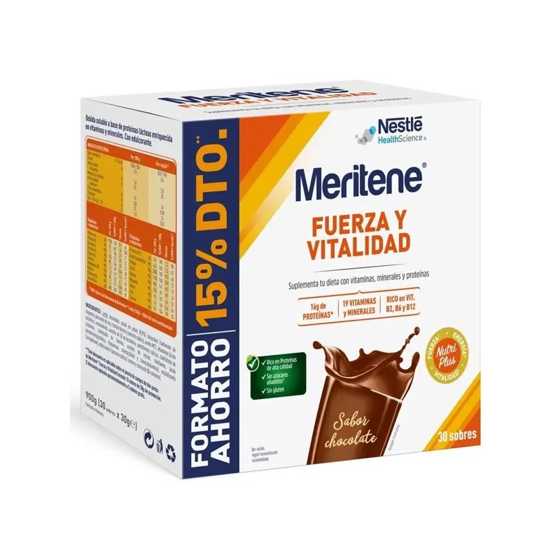 Meritene Fuerza y Vitalidad Chocolate 30 Sobres