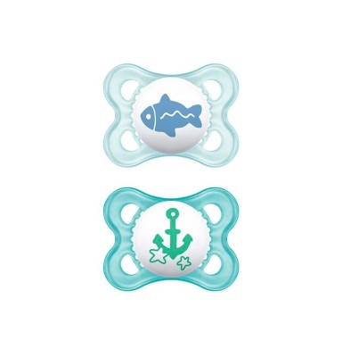 MAM Chupete Silicona Simétrica Air 0+ Azul 2 Unidades