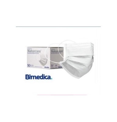 MASCARILLA QUIRURGICA CON GOMAS NATURCARE 50 UNIDADES BLANCAS