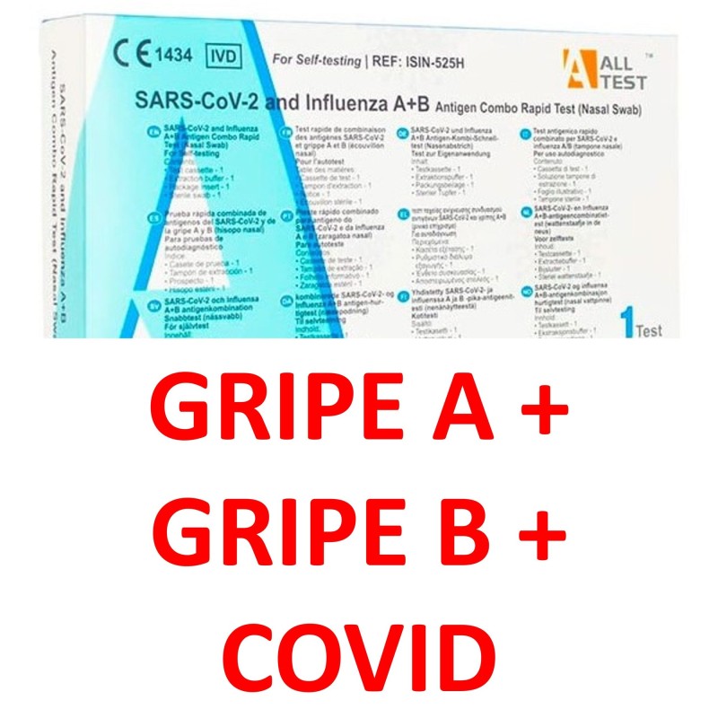 TEST NASAL COMBINADO AUTODIAGNOSTICO ANTIGENOS SARS-COV-2 Y GRIPE A/B