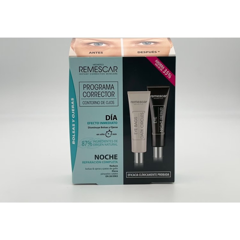 REMESCAR PROGRAMA CORRECTOR CONTORNO DE OJOS BOLSAS Y OJERAS + REPARADOR NOCHE 2 UNIDADES 8 ML