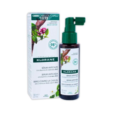KLORANE SERUM ANTICAIDA A LA QUININA Y EDELWEISS BIO 1 FRASCO CON PULVERIZADOR 100 ML